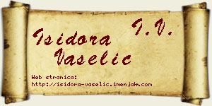 Isidora Vaselić vizit kartica